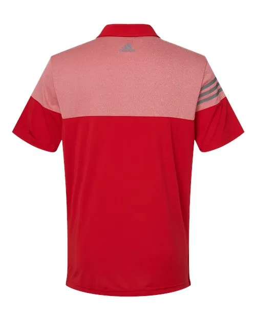 adidas Men's Heathered 3-Stripes Colorblock Polo