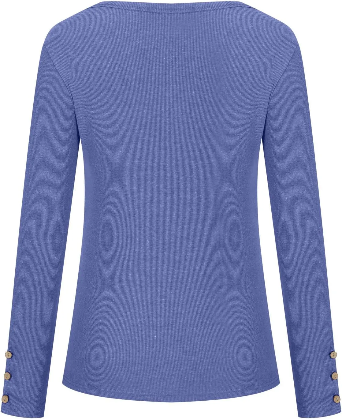 Ceboyel Long Sleeve Shirts for Women Trendy Ribbed Knit Blouses Button Down Henley Tops Fitted Cute Laides Fall Outfits 2023