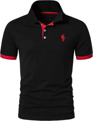 CEHT Mens Polo Shirts Short Sleeve Cotton Golf Polo Shirts for Men Slim Fit Casual Tops