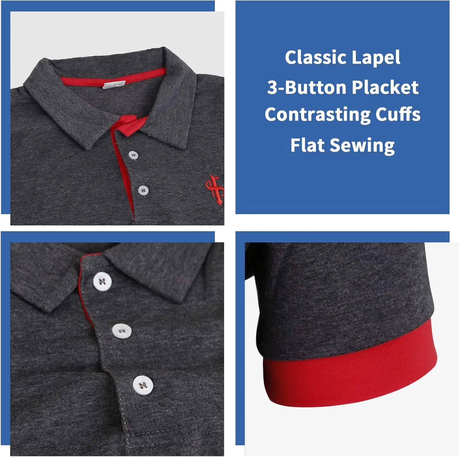 CEHT Mens Polo Shirts Short Sleeve Cotton Golf Polo Shirts for Men Slim Fit Casual Tops