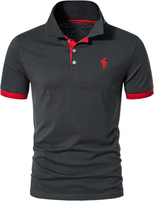 CEHT Mens Polo Shirts Short Sleeve Cotton Golf Polo Shirts for Men Slim Fit Casual Tops