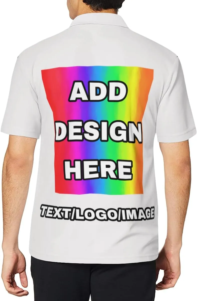 Custom Polo Shirts for Men Women Design Your Own Printed Front Back and Sleeve Personalized with Logo & Text