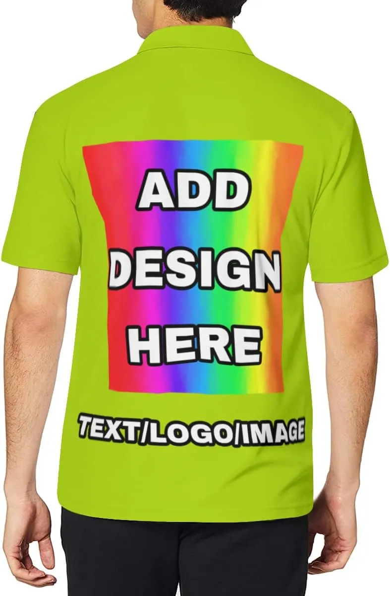 Custom Polo Shirts for Men Women Design Your Own Printed Front Back and Sleeve Personalized with Logo & Text