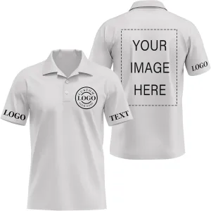 Custom Polo Shirts for Men Women Design Your Own Printed Front Back and Sleeve Personalized with Logo & Text
