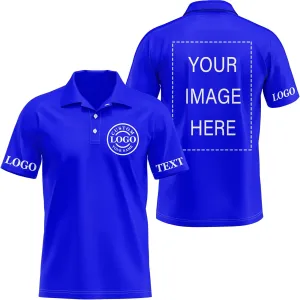 Custom Polo Shirts for Men Women Design Your Own Printed Front Back and Sleeve Personalized with Logo & Text