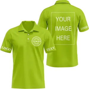 Custom Polo Shirts for Men Women Design Your Own Printed Front Back and Sleeve Personalized with Logo & Text
