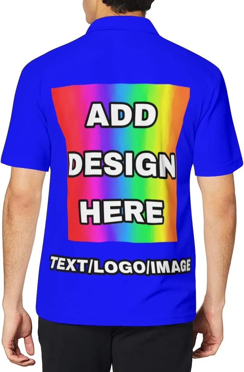 Custom Polo Shirts for Men Women Design Your Own Printed Front Back and Sleeve Personalized with Logo & Text