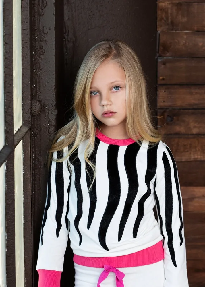 Girls Zebra Loungewear Set