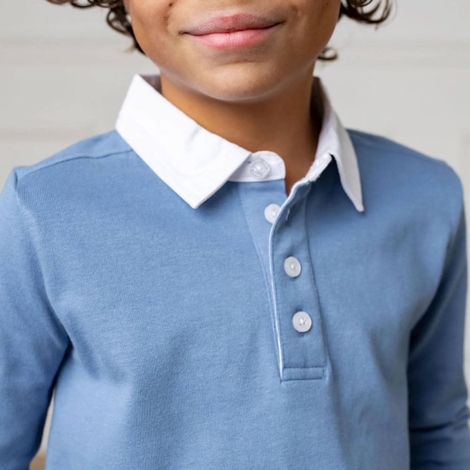 Hope & Henry Boys' Long Sleeve Rugby Polo Shirt
