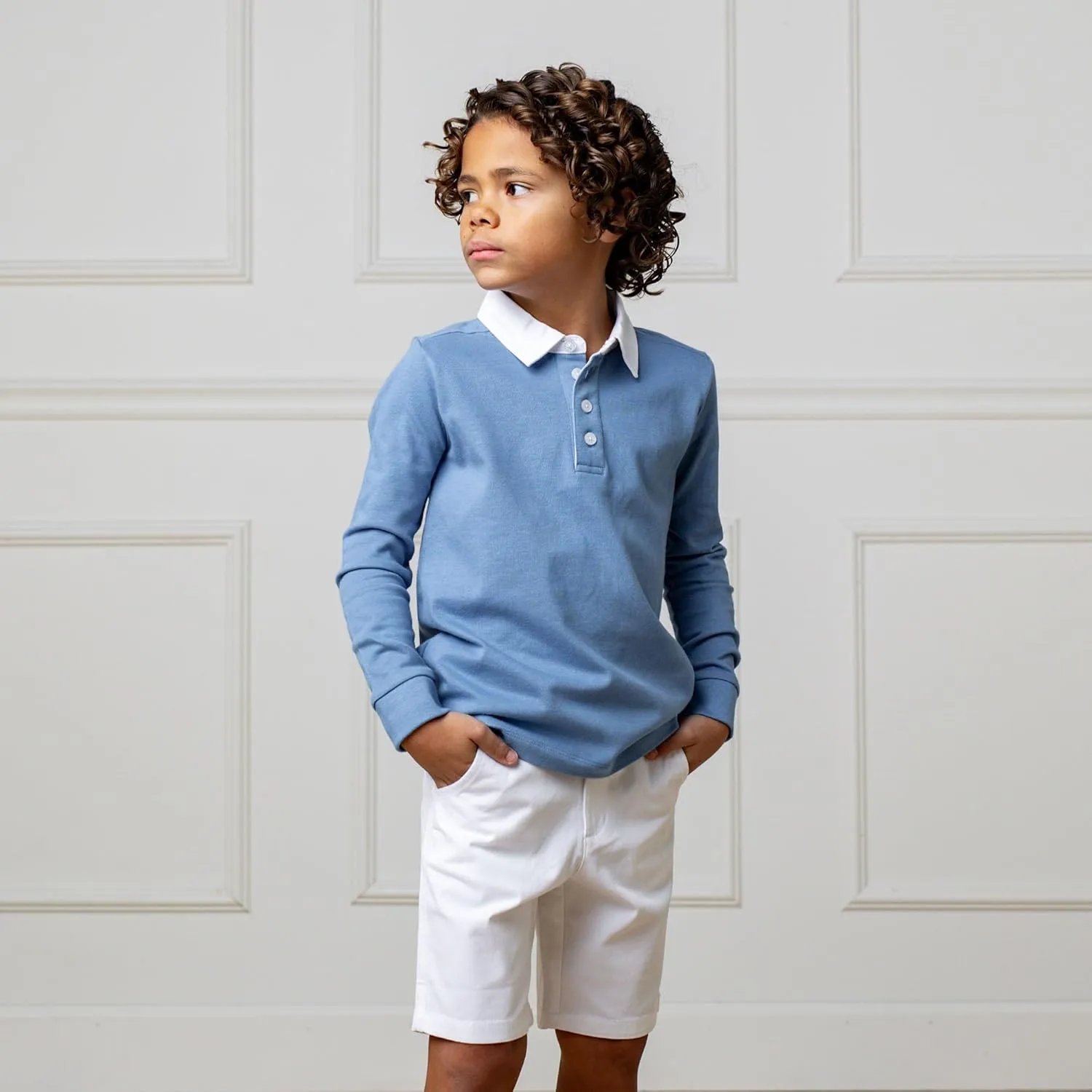 Hope & Henry Boys' Long Sleeve Rugby Polo Shirt