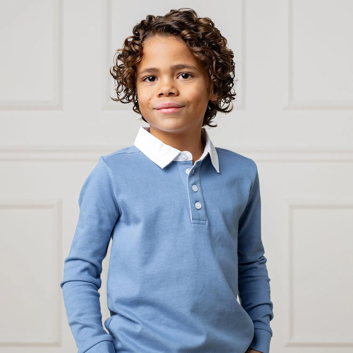 Hope & Henry Boys' Long Sleeve Rugby Polo Shirt