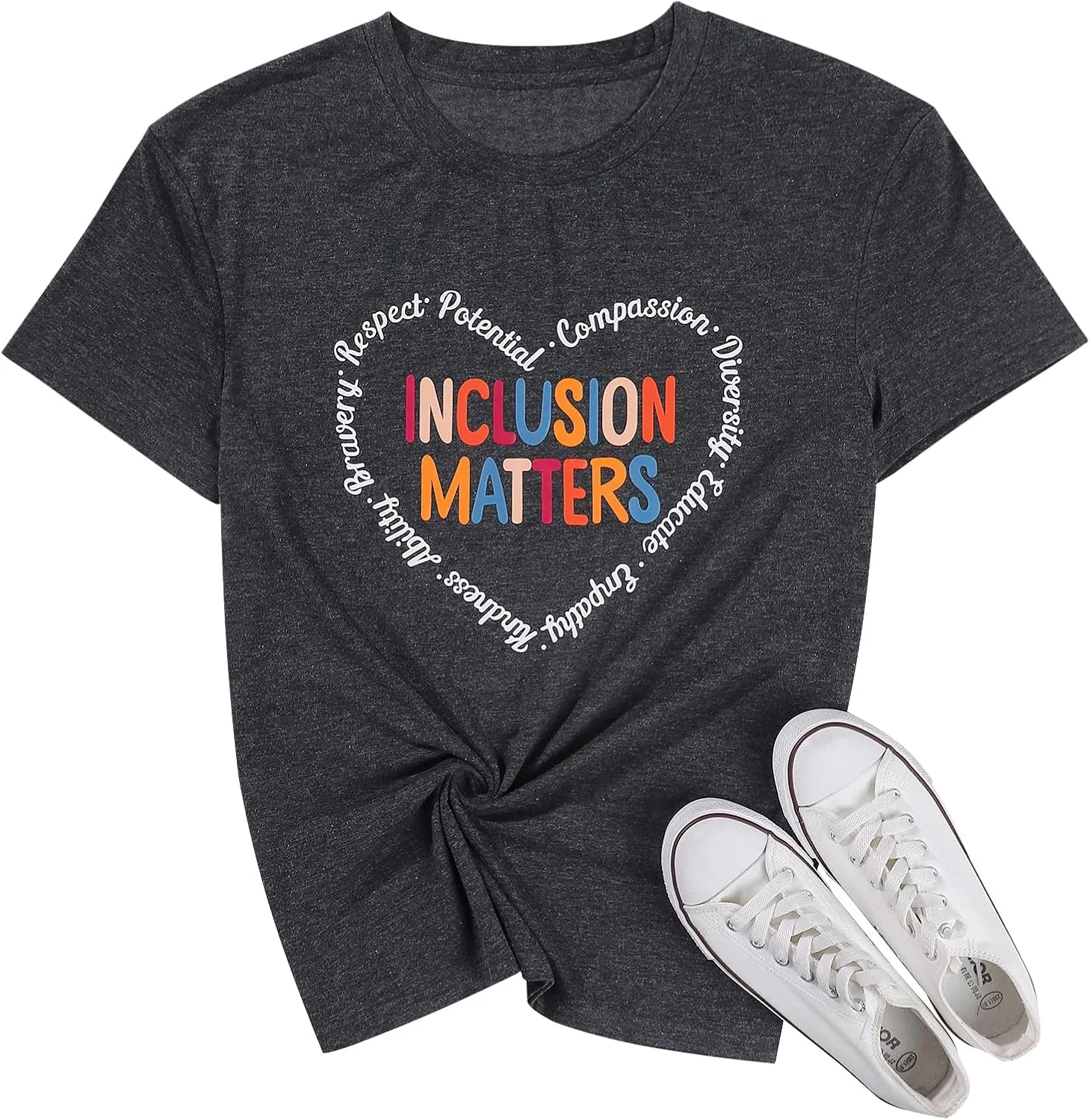 Inclusion Matters Shirt Women Mental Health T-Shirt Special Education Teacher Tee Tops Cute Neurodiversity Shirts