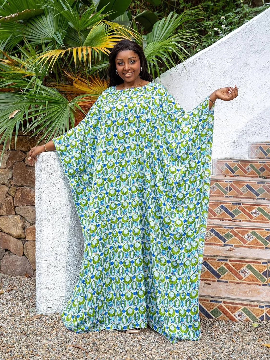 KINIKO Plus Size Kaftan Dresses for Women Caftan Bathing Suit Cover Up Casual Maxi Beach Loungewear Kimono