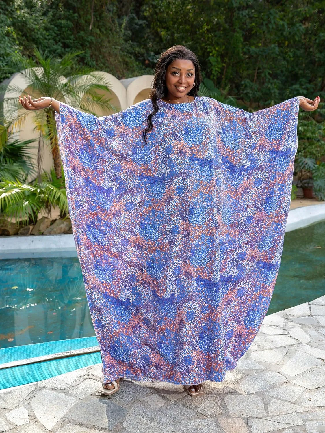 KINIKO Plus Size Kaftan Dresses for Women Caftan Bathing Suit Cover Up Casual Maxi Beach Loungewear Kimono