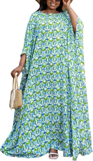 KINIKO Plus Size Kaftan Dresses for Women Caftan Bathing Suit Cover Up Casual Maxi Beach Loungewear Kimono