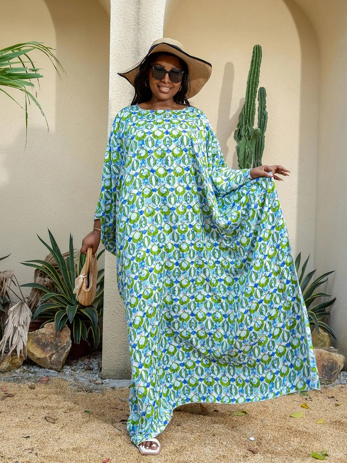KINIKO Plus Size Kaftan Dresses for Women Caftan Bathing Suit Cover Up Casual Maxi Beach Loungewear Kimono