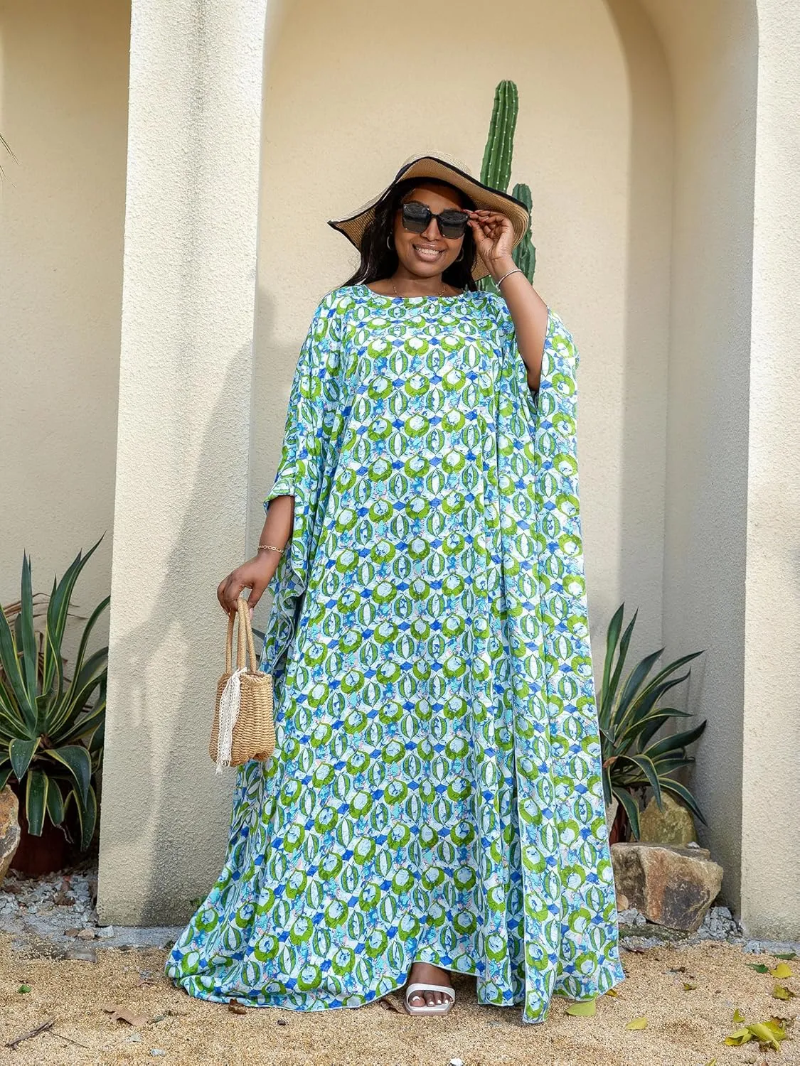 KINIKO Plus Size Kaftan Dresses for Women Caftan Bathing Suit Cover Up Casual Maxi Beach Loungewear Kimono