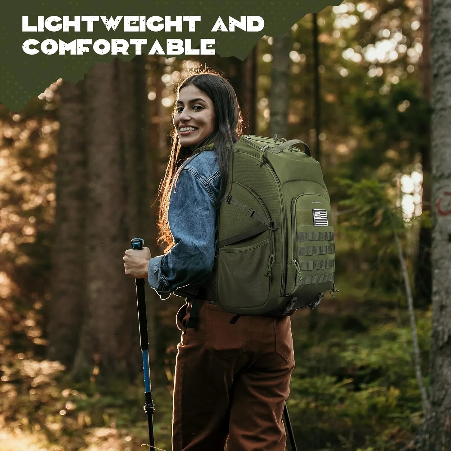 Maelstrom Tactical Backpack for Men, 40L Military Backpack,Water Resistant Assault Pack for Women, 3-Day Bug Out Bag for Hiking, Camping, Gym with Molle System-Army Green