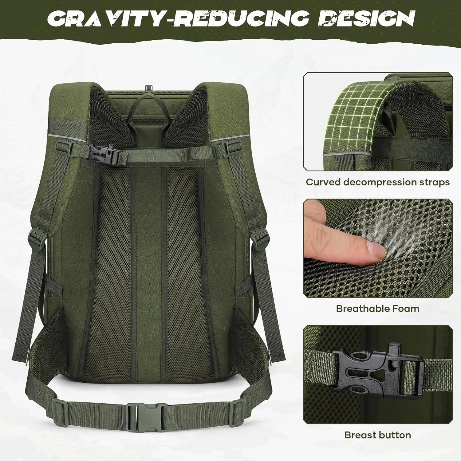 Maelstrom Tactical Backpack for Men, 40L Military Backpack,Water Resistant Assault Pack for Women, 3-Day Bug Out Bag for Hiking, Camping, Gym with Molle System-Army Green