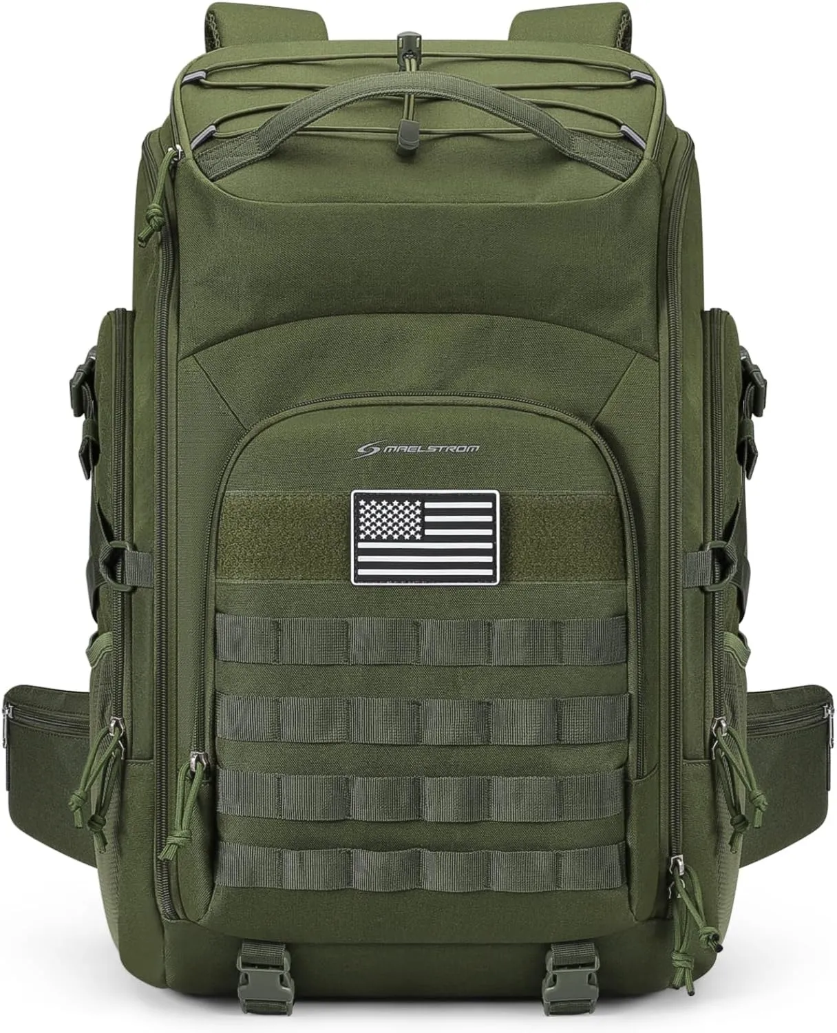 Maelstrom Tactical Backpack for Men, 40L Military Backpack,Water Resistant Assault Pack for Women, 3-Day Bug Out Bag for Hiking, Camping, Gym with Molle System-Army Green