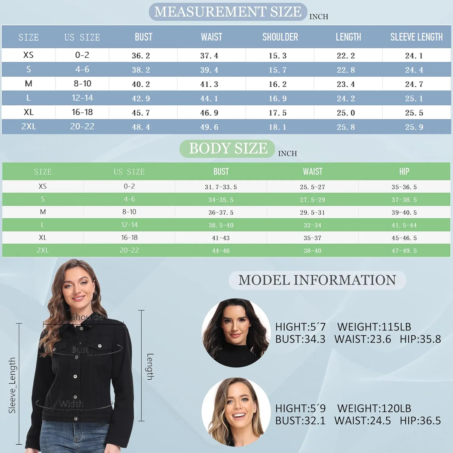 MISS MOLY Women's Denim Jackets Button Up Long Sleeve Basic Trendy Trucker Jackets