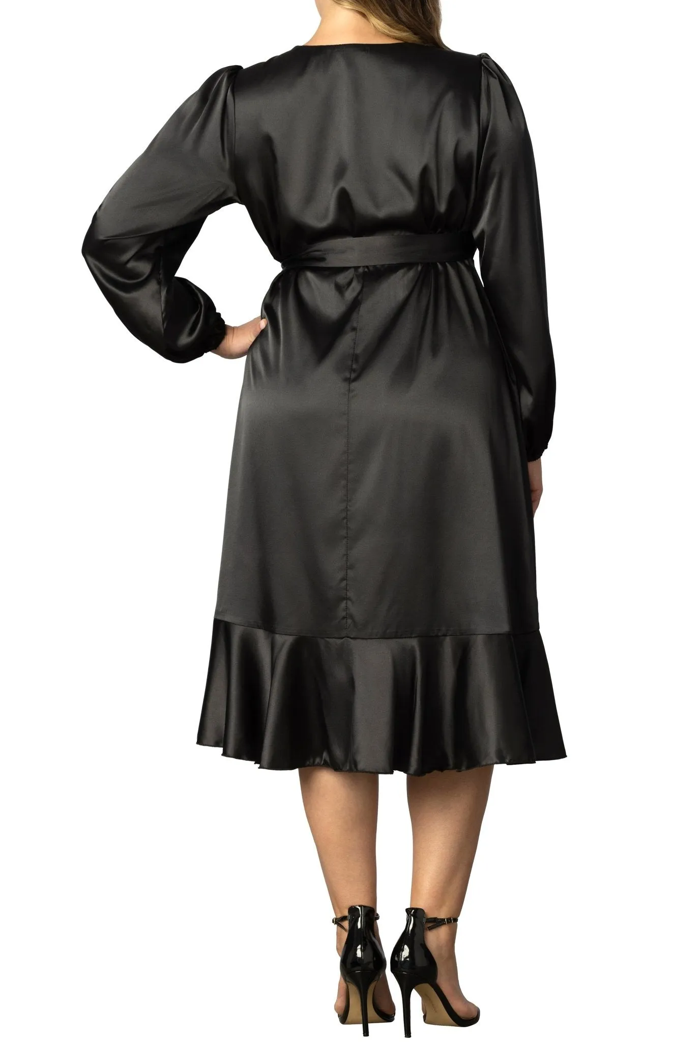 Serena Satin Wrap Dress - Plus