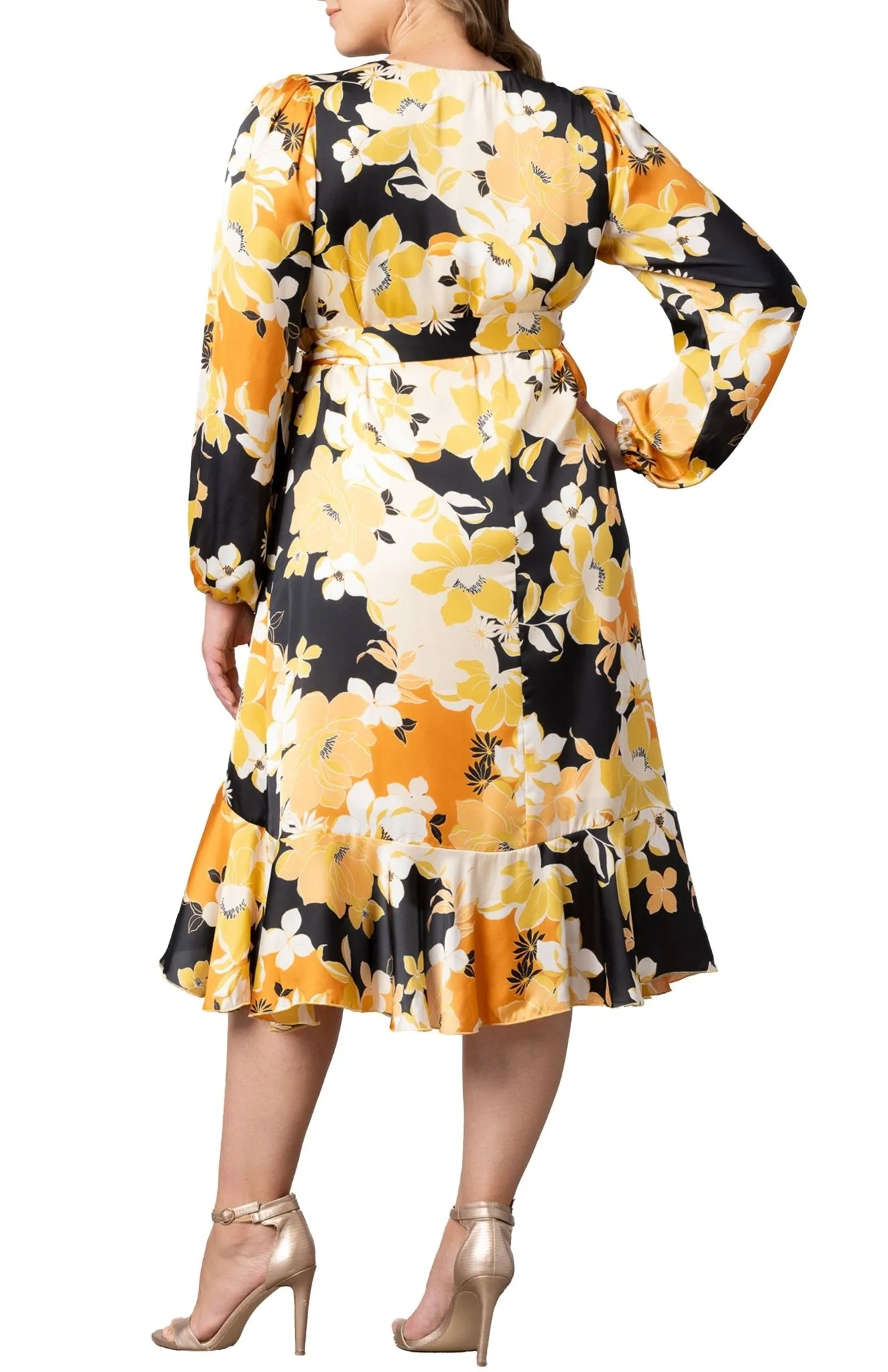 Serena Satin Wrap Dress - Plus