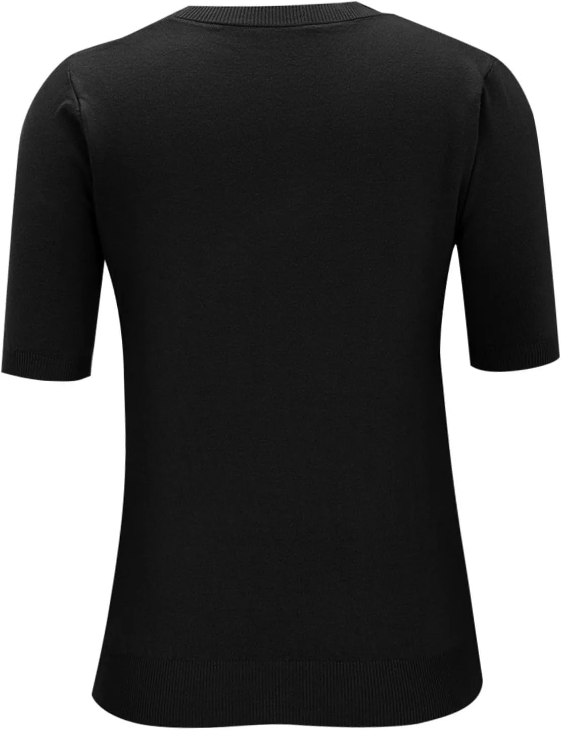 Short Sleeve Sweater Tops for Women Cute Lightweight Crew Neck T Shirts Plain Relaxed Fit Business Casual Tops