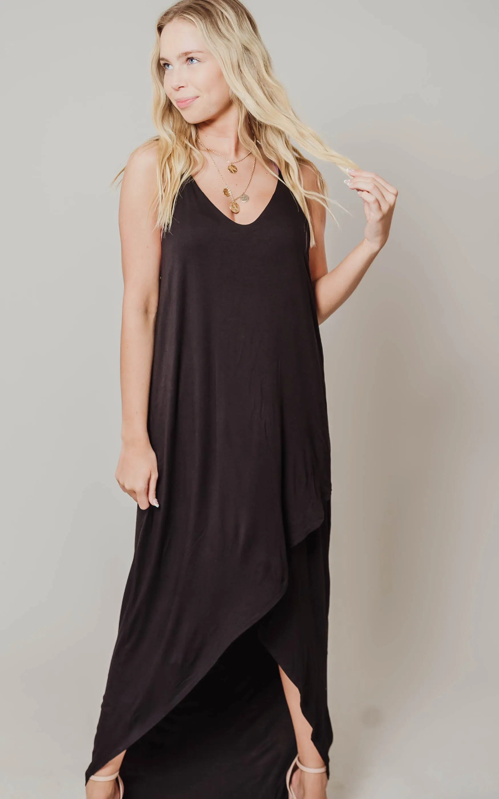Solid Hi-Low Dress - Final Sale