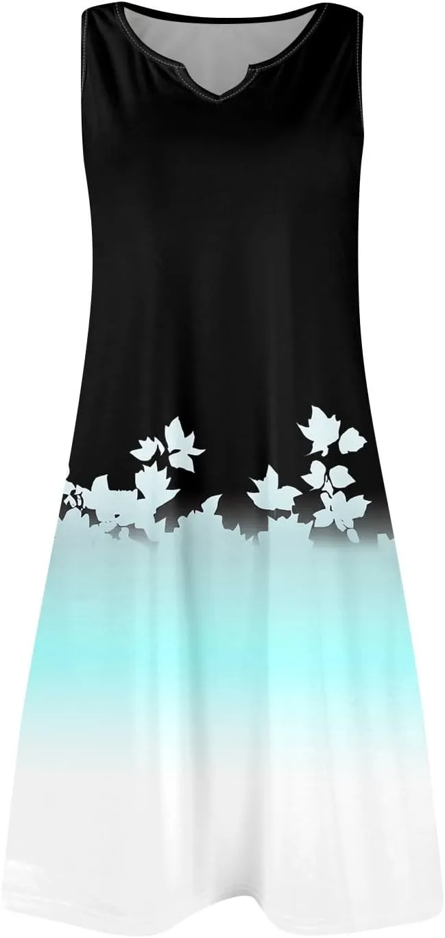 Summer Beach Vacation Clothes Spring Dresses for Women 2025 Sleeveless V Neck Loose Casual Sundresses