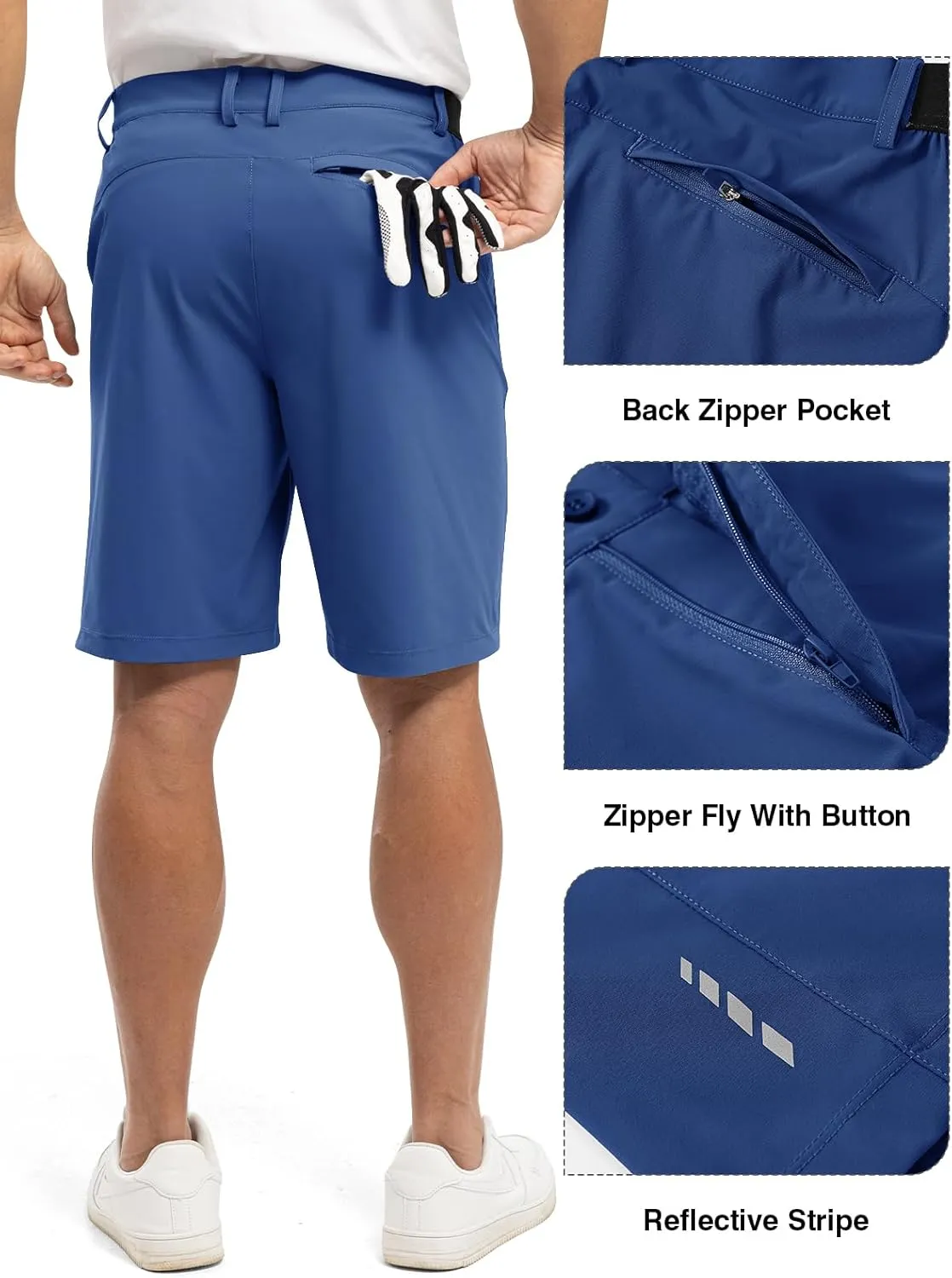 TBMPOY Men's 9" Golf Shorts Quick Dry Casual Shorts Dress Shorts Flat Front Stretch Lightweight for Work Business Travel