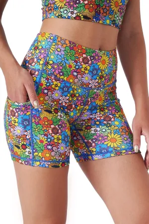 Tough Mode Women High Rise 5" Super Soft Athletic Shorts Pockets Bike Fitness Workout Running Yoga Tummy Control