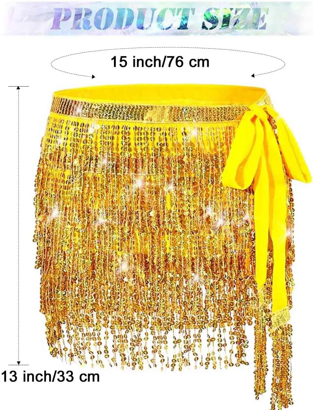 TWINKLEDE Sparkly Sequin Tassel Skirt Rave Fringe Skirts Belly Dance Hip Scarf Belts for Women