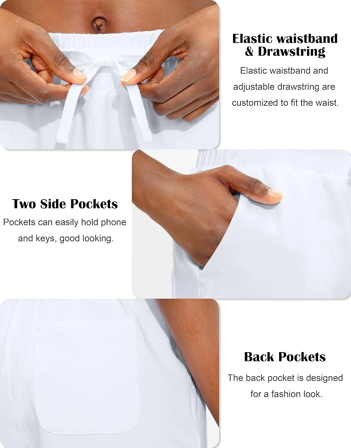 Viodia Women's Bermuda 10" Long Shorts with Pockets Cotton Sweat Shorts Jersey Knee Length Shorts for Summer