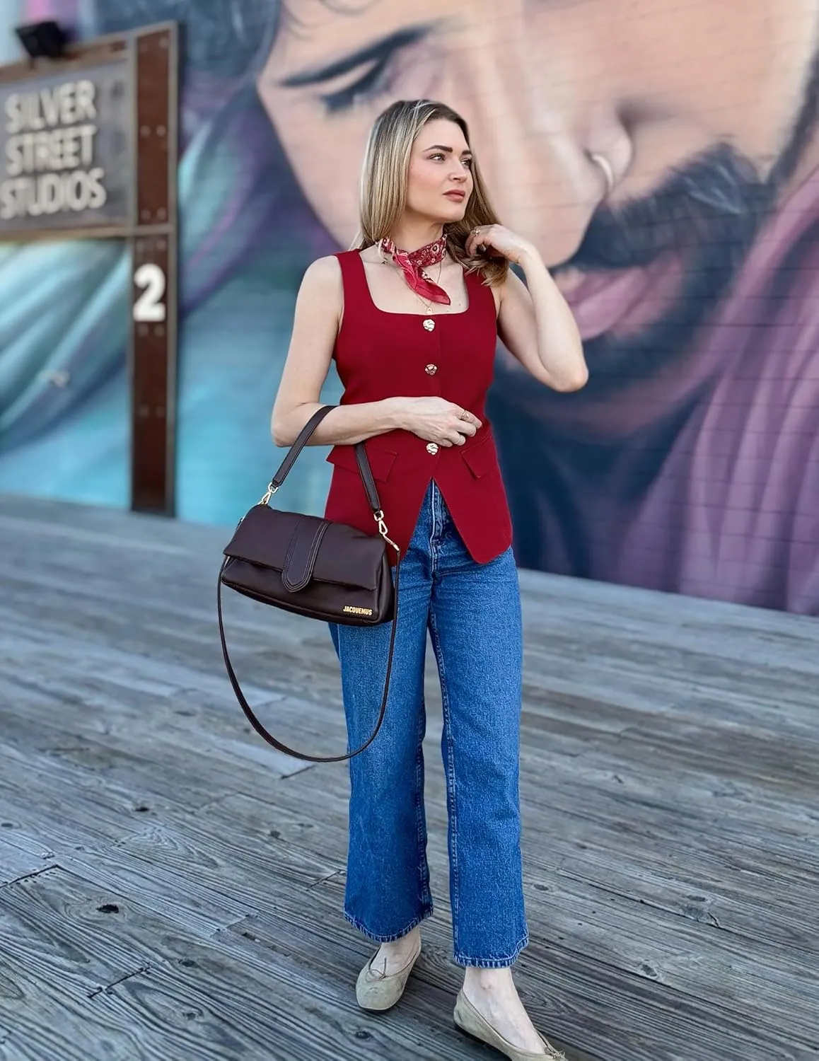 ZESICA Women's 2025 Summer Casual Sleeveless Suit Vest Square Neck Button Down Work Business Blazer Vests Waistcoat